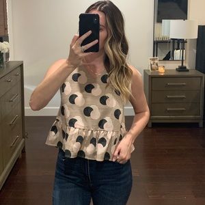 Polka dot peplum top